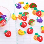 Siaonvr 50PCS Novelty Mini Fruit Rubber Pencil Eraser Set Stationery Kids Children Gifts