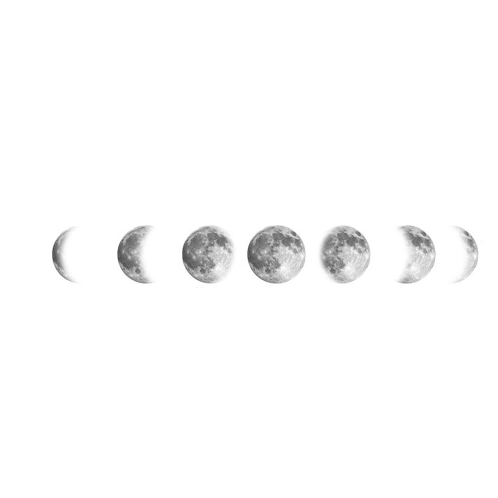 Siaonvr Creative Color Moon Phase Map Space Moon Wall Sticker Home