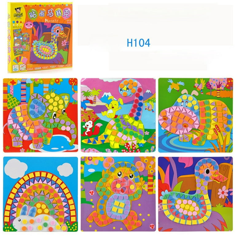 Siaonvr Fun Mosaic Kids Art & Craft Kit Childrens Play Activity Decoration Sticker Set, Size: 18.5