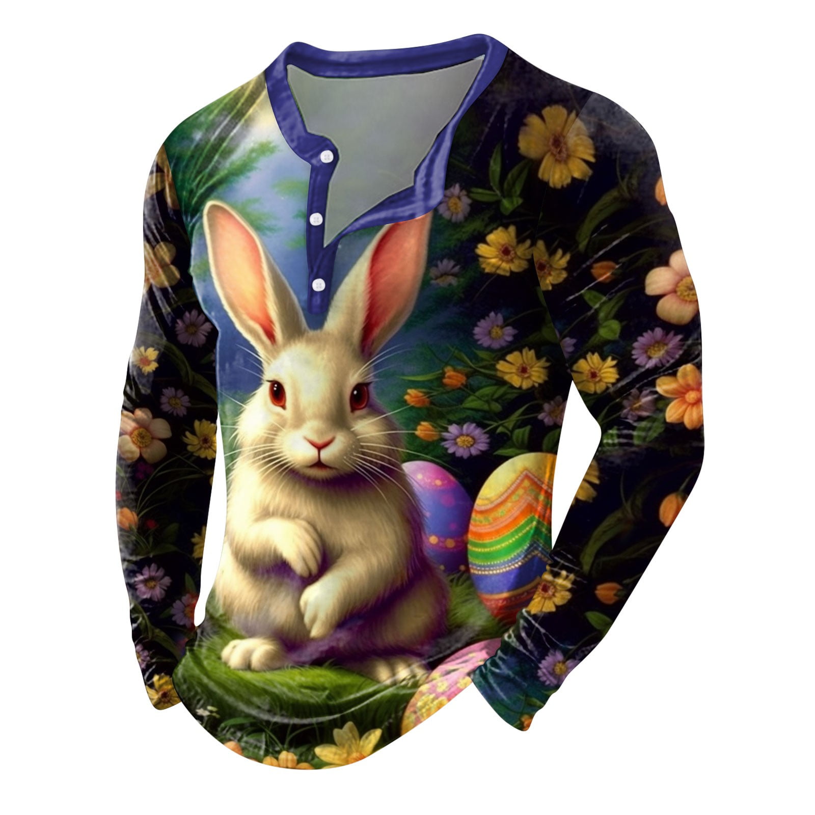 Siaonvr Men's Stretch Pique Polo Shirt Mens Easter Digital 3D Printed