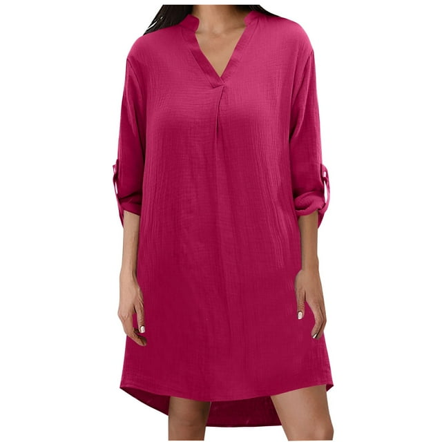 Siaonvr Wedding Guest Casual Dresses For Women Women's Solid Long