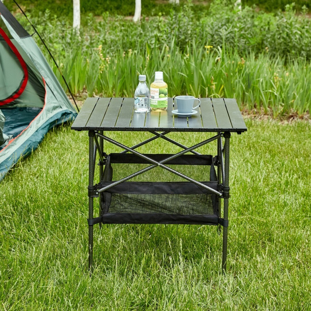 Siavonce Folding Outdoor Table with Carrying Bag 27.56"L x 27.56 "W x