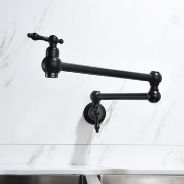 Siavonce Wall Mount Pot Filler Kitchen Faucet Black 22.81*2.56*7.93INCH Matte