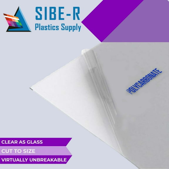 Sibe-R Plastic Supply  2 Pack- POLYCARBONATE SHEET CLEAR 1/4"  8" X 12" ^