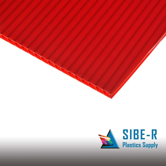 Sibe-R Plastic Supply℠ 2 pack Red Corrugated Plastic (4mm) 24" x 48" ^