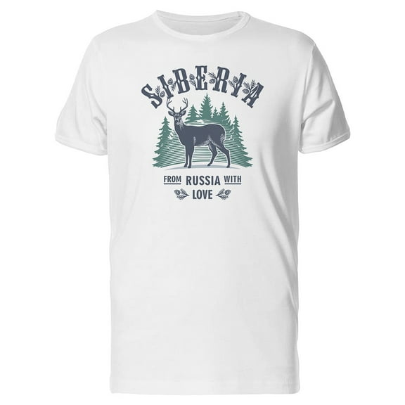 Siberia Deer From Russia T-Shirt Men -Image by Shutterstock, Male XX-Large
