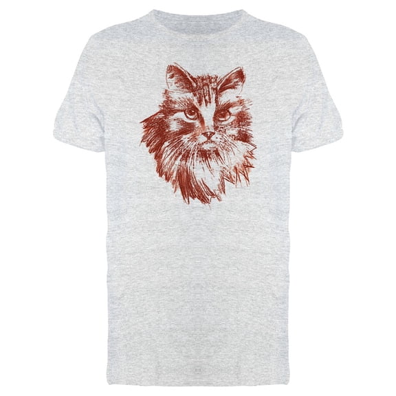 Siberian Cat Brown Ink T-Shirt Men -Image by Shutterstock, Male Small