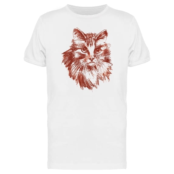 Siberian Cat Brown Ink Tee Men's -Image by Shutterstock