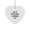 thumbnail image 1 of Siberian Cat Lovers Gifts from Friends and Family - Heart Ornament for Christmas, 1 of 4