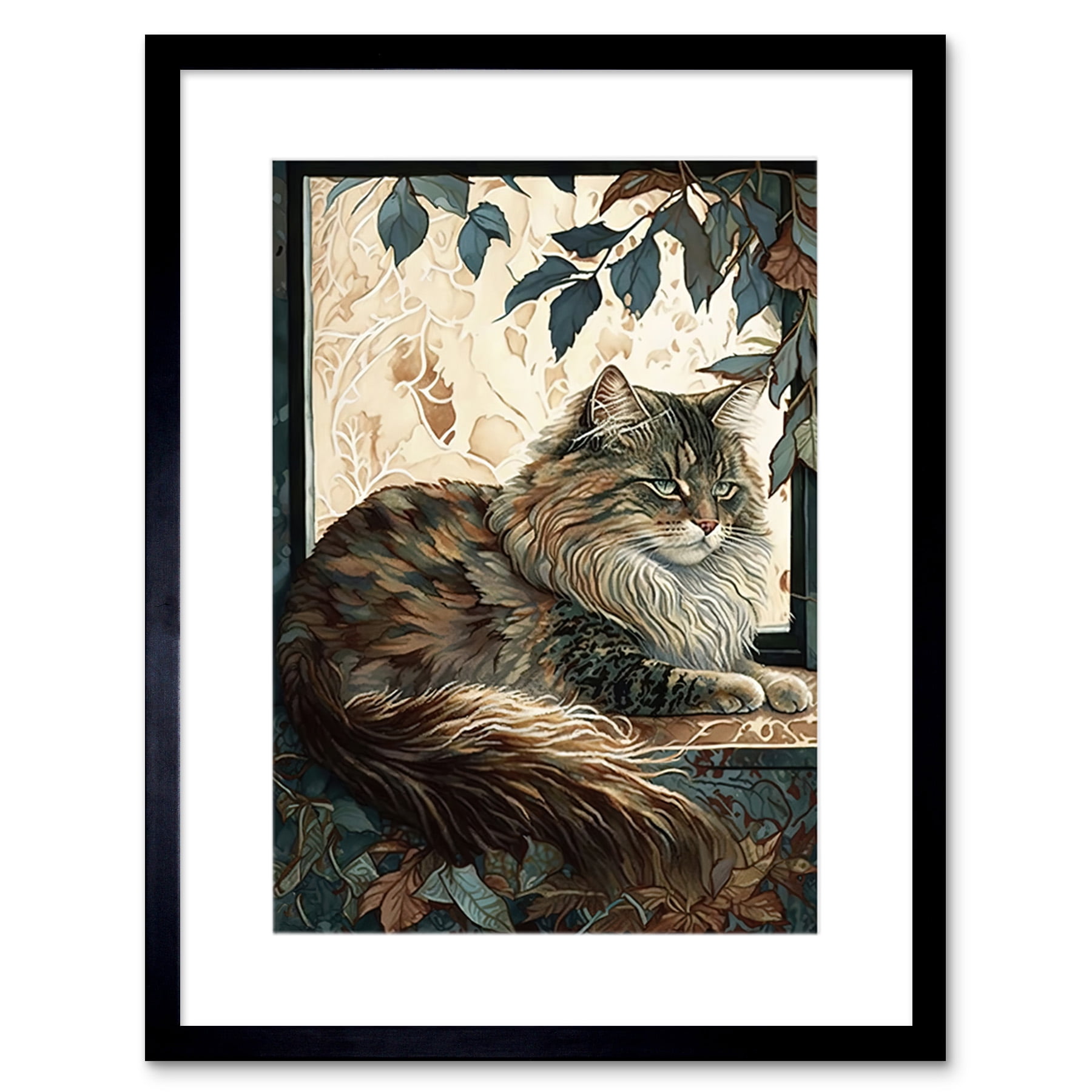 3pcs A Cat With A Pipe Smoke Orange Cat Wall Art Canvas Unframed/Framed