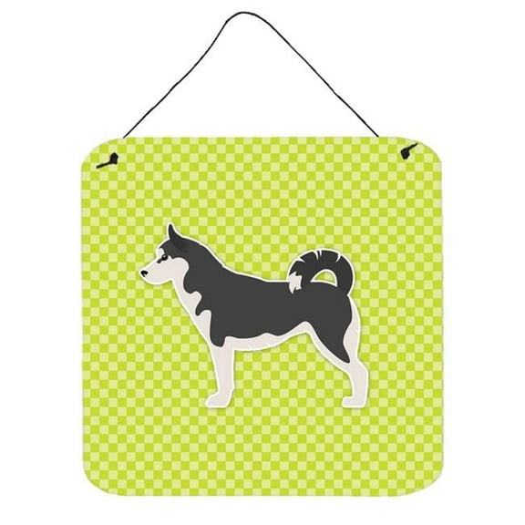 Siberian Husky Checkerboard Green Wall or Door Hanging Prints