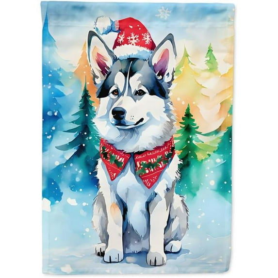 Siberian Husky Christmas Garden Flag 11.25 in x 15.5 in