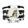 thumbnail image 1 of Siberian Husky Dog Breed Animal Bracelet Love Accessory Twisted Leather Knitting Rope Wristband, 1 of 3