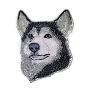 Siberian Husky Dog Face Embroidery Iron On/Sew patch [4" x 3.1"]