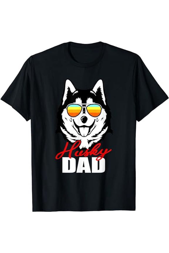 Siberian Husky Dog Father For Husky Dad T-Shirt