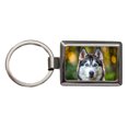thumbnail image 1 of Siberian Husky Dog Photo Metal Rectangle Keychain, 1 of 7