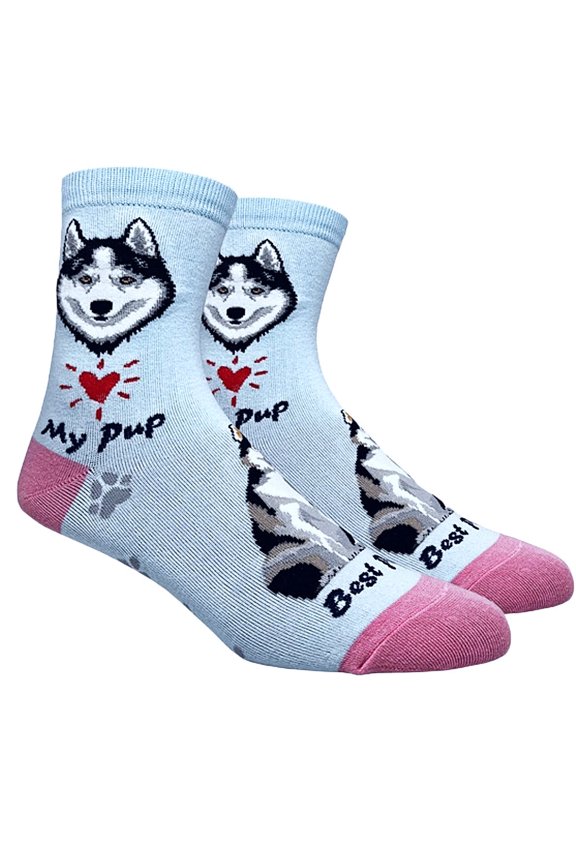 Siberian Husky Dog Socks (Adult Medium - Women's Shoe Sizes 5-10)