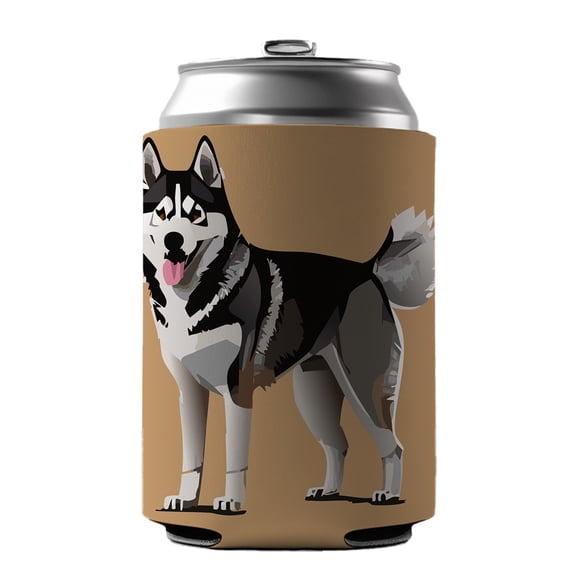 Siberian Husky Dog Standing Drink Beer Soda Insulated Sleeve Holder Can Cooler Hugger