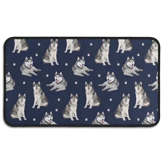 Siberian Husky Door Rugs,Washable Non Slip Door Mats Indoor,Decorative Door Mats,Entry Mat Indoor for Entrance,Bedroom,Kitchen,Bathroom,30"x17"