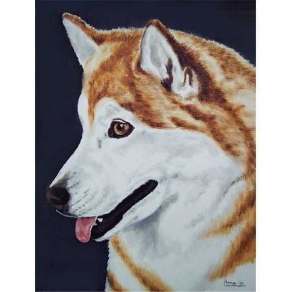 Siberian Husky Flag Canvas House Size