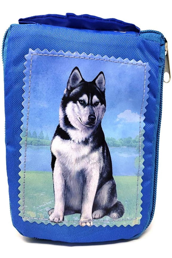 Siberian Husky Foldable Bag - Durable, Waterproof - Zippered Market Tote