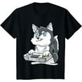 thumbnail image 1 of Siberian Husky Gaming Kawaii Gift for Gamers and Dog Lovers T-Shirt, 1 of 3