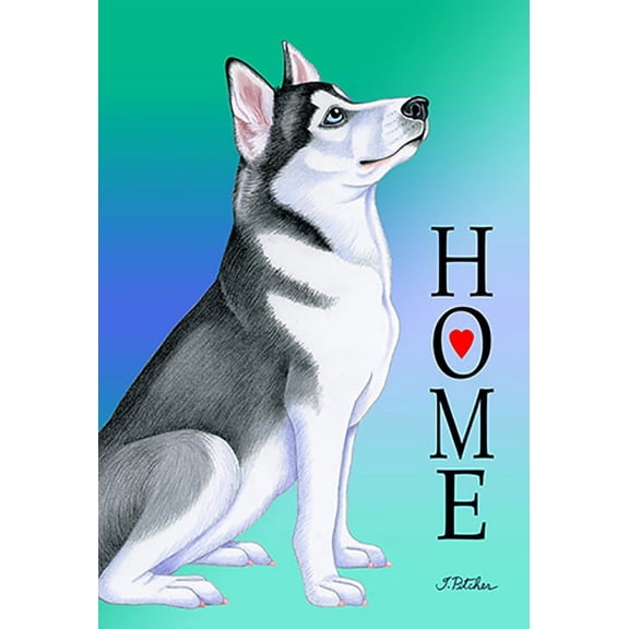 Siberian Husky Grey - Best of Breed Home Design House Flag