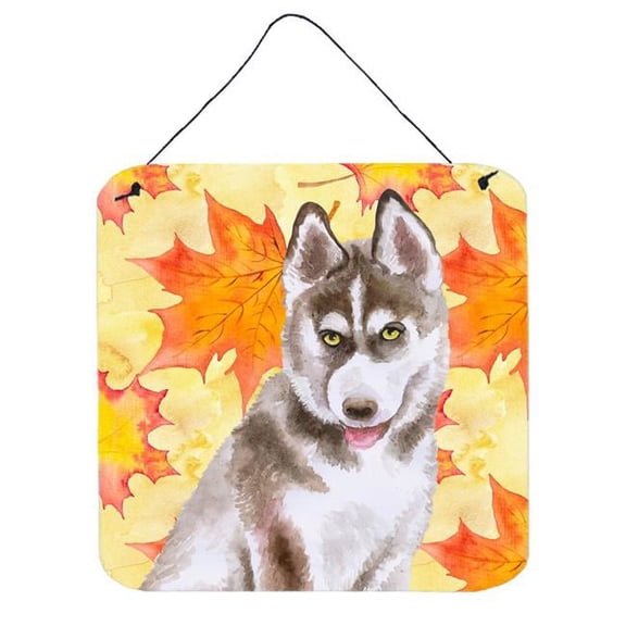 Siberian Husky Grey Fall Wall or Door Hanging Prints, 6 x 6 in.