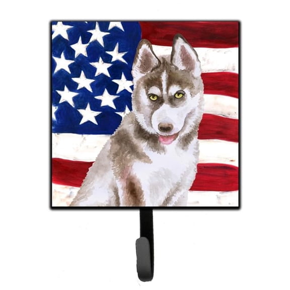 Siberian Husky Grey Patriotic Leash or Key Holder