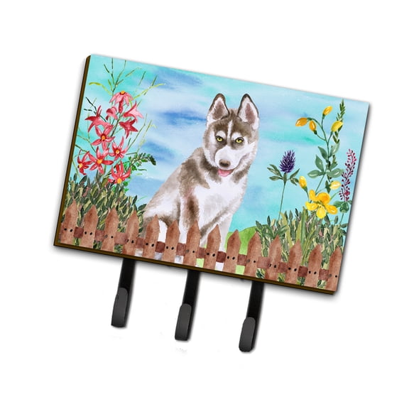 Siberian Husky Grey Spring Leash or Key Holder