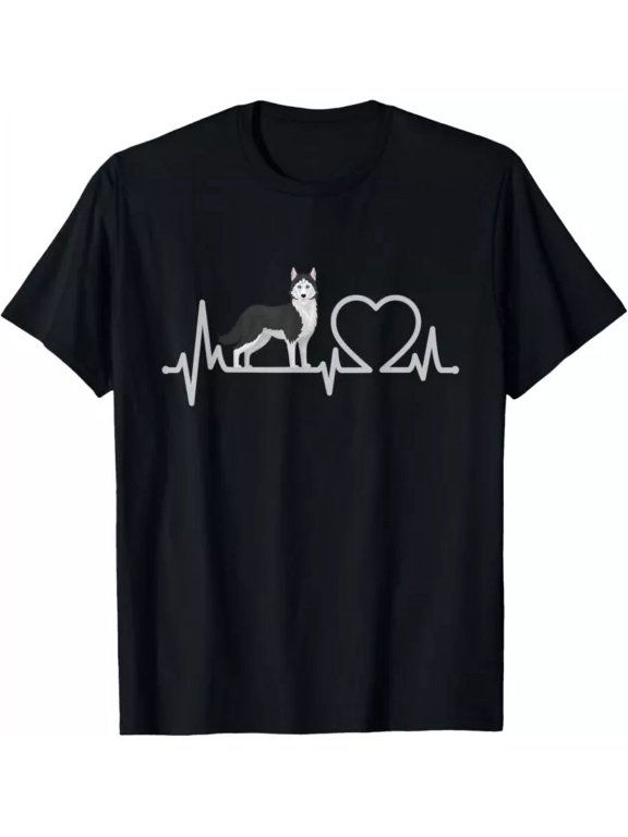 Siberian Husky Heartbeat - Huskies Puppy Lover Dog Owner T-Shirt Unisex S-5XL Hot Trending Shirt, not genuine