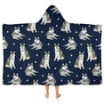 thumbnail image 1 of Siberian Husky Hooded Bath Towel，50"x30" for Ages 3 To 12 Kids, Quick Dry Lightweight Soft Microfiber Hood Beach Towel Cover Up for Kids, 1 of 7