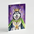 thumbnail image 1 of Siberian Husky King of Mardi Gras Greeting Cards Pack of 8 7 in x 5 in, 1 of 3