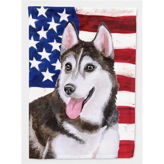 Siberian Husky No. 2 Patriotic Garden Flag