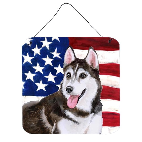 Siberian Husky No. 2 Patriotic Wall or Door Hanging Prints