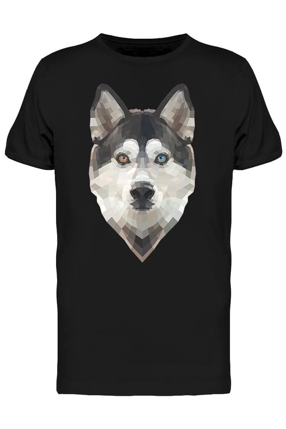 Siberian Husky Polygon Geometric T-Shirt Men -Image by Shutterstock, Male Large
