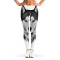 thumbnail image 1 of Siberian Husky Portrait Print Leggings, Dog Pet Lover Sexy Yoga Leggings For Women., 1 of 5