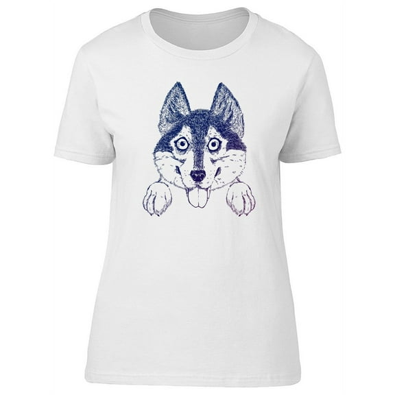Siberian Husky Puppy Sketch T-Shirt Men -Image by Shutterstock, Male 3X-Large