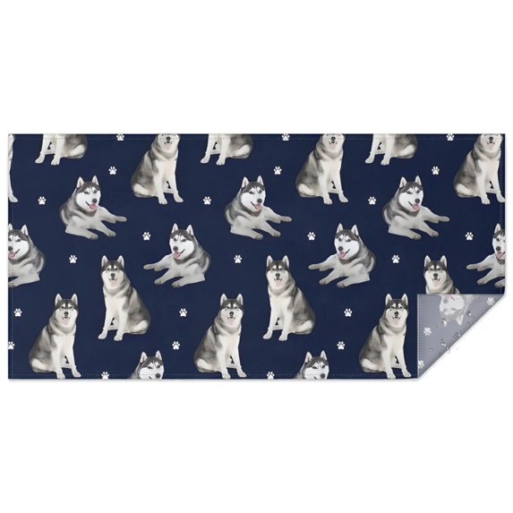 Siberian Husky Rectangle Tablecloth 60"x120",Waterproof Polyester Rectangle Table Cloth, Wipeable Spillproof Polyester Tablecloth for Dining, Camping, Indoor and Outdoor