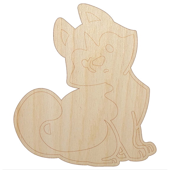 Siberian Husky Sitting Dog Wood Shape Unfinished Piece Cutout Craft DIY Projects - 4.70 Inch Size - 1/8 Inch Thick