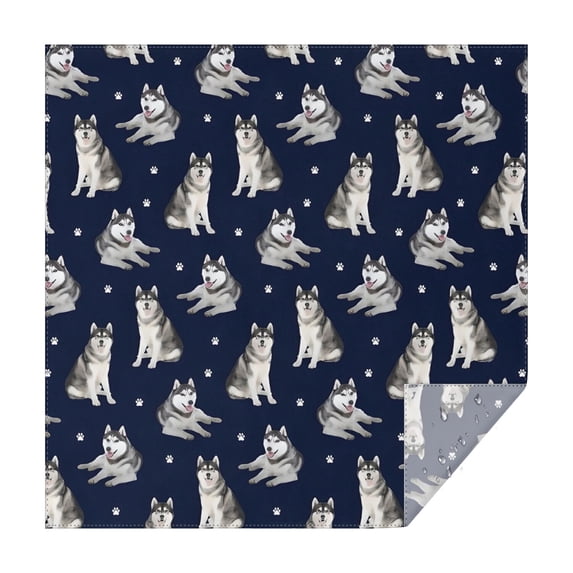 Siberian Husky Square Tablecloth,Waterproof Square Table Cover,Wipeable Spillproof Washable Table Cover for Home Kitchen Party Decor 52"x52"(132x132cm)