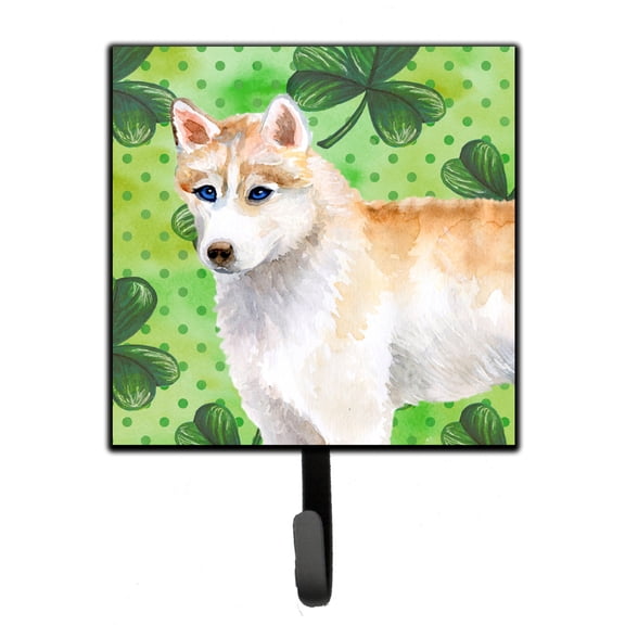Siberian Husky St Patricks Leash or Key Holder Green