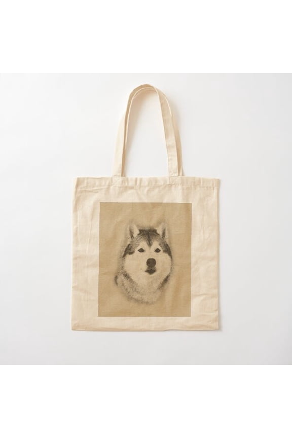 Siberian Husky Style 002 Canvas Tote Bags, Reusable Shopping Bag