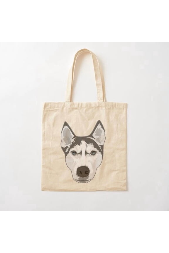 Siberian Husky Style 004 Canvas Tote Bags, Reusable Shopping Bag