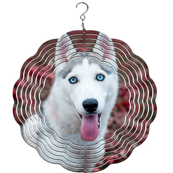 Siberian Husky Wind Spinner, Garden Décor, Yard Décor, Porch Décor, Husky