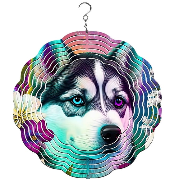 Siberian Husky Wind Spinner