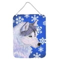 thumbnail image 1 of Siberian Husky Winter Snowflakes Holiday Wall or Door Hanging Prints, 1 of 2