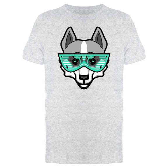 Siberian Husky With Glasses T-Shirt Men -Image by Shutterstock, Male Medium