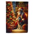 thumbnail image 1 of Siberian Husky and Santa Claus Garden Flag 11.25 in x 15.5 in, 1 of 5