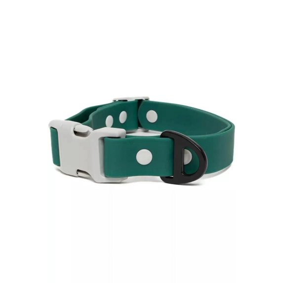 Aria the Fox Siberian Spruce Waterproof Dog Collar, 17 - 19 Inch, Green